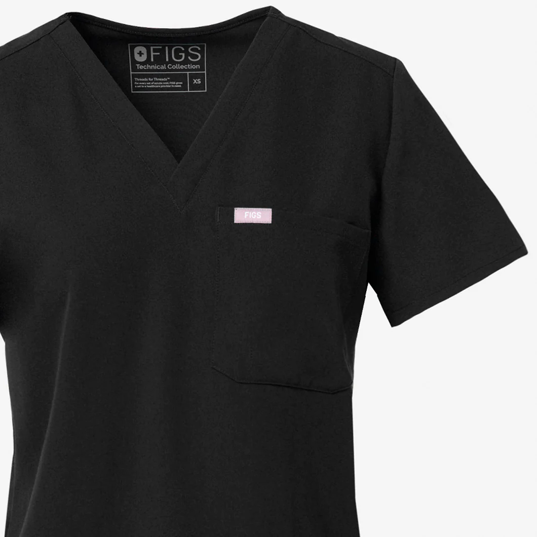women's Black Petite Catarina™ - One-Pocket Scrub Top - Image 8