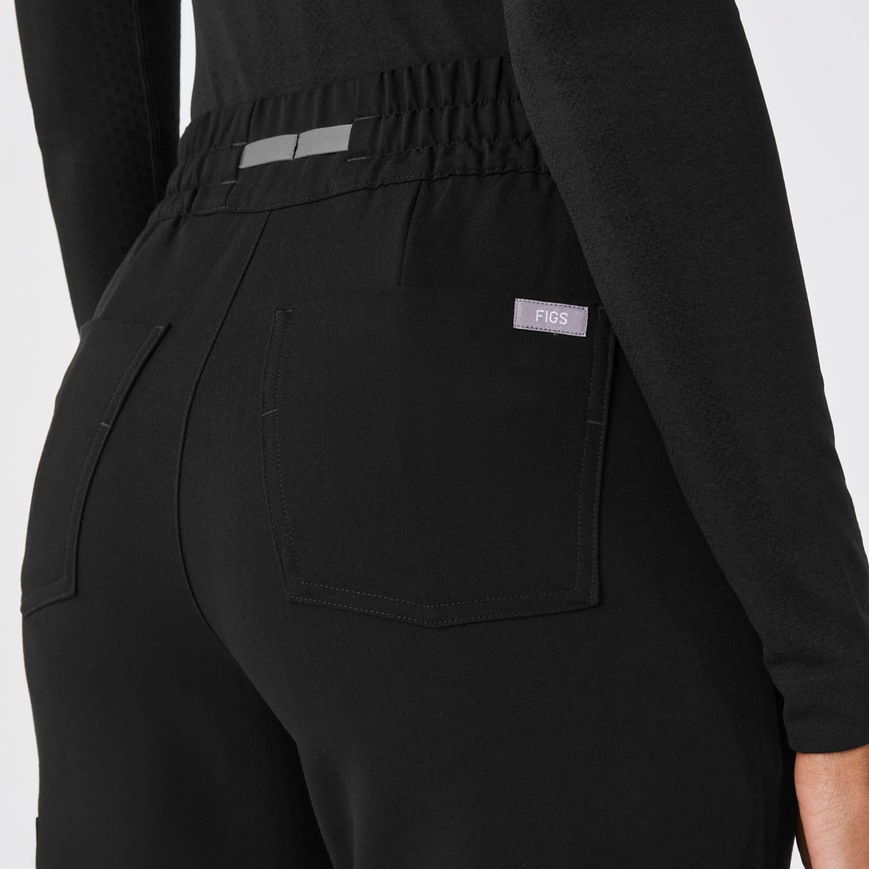 women's Black High Waisted Dowa - Petite Scrub Pant - Image 5