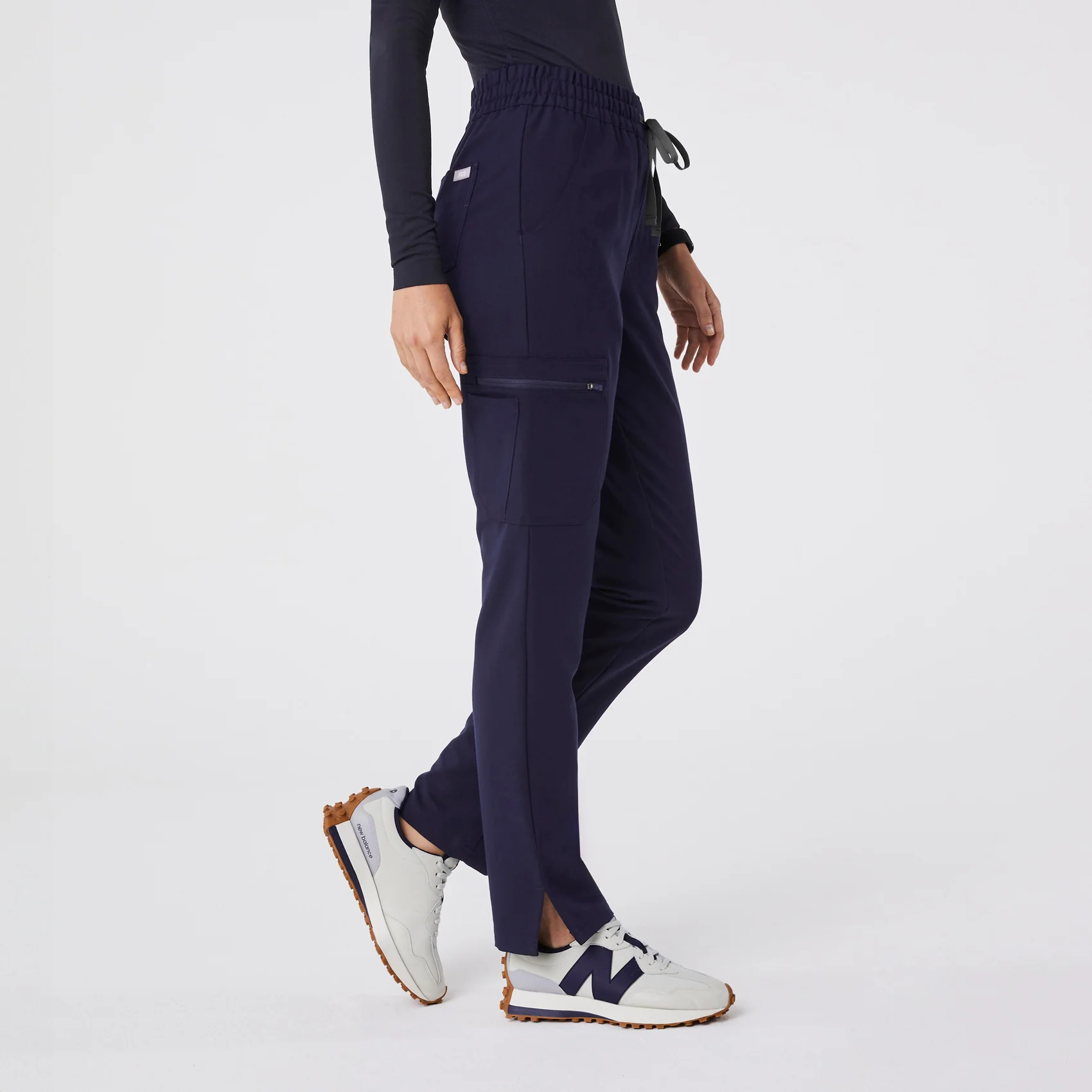 women's Navy High Waisted Dowa - Petite Scrub Pant - Image 3
