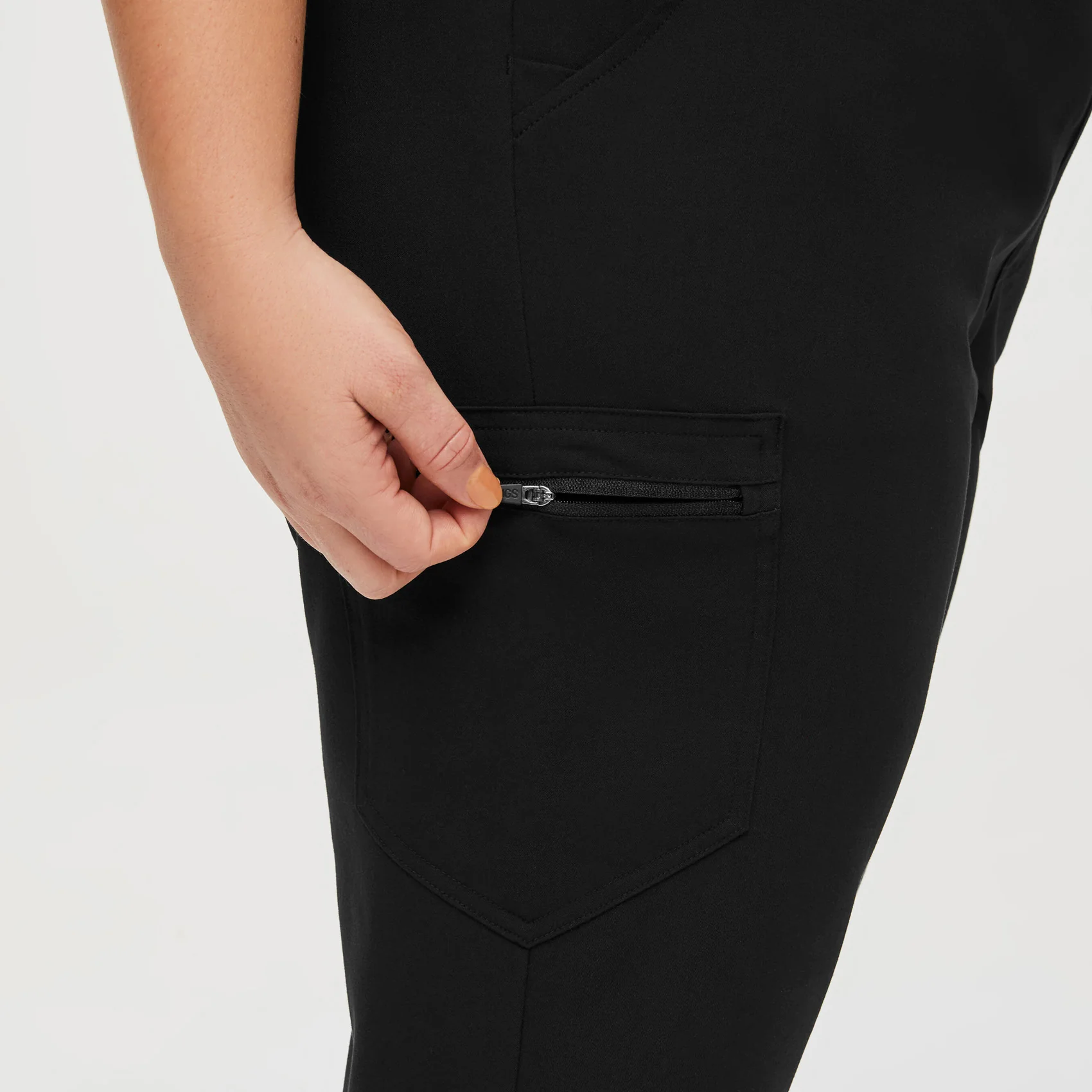 women's Black High Waisted Zamora™ - Petite Jogger Scrub Pants (3XL - 6XL) - Image 5