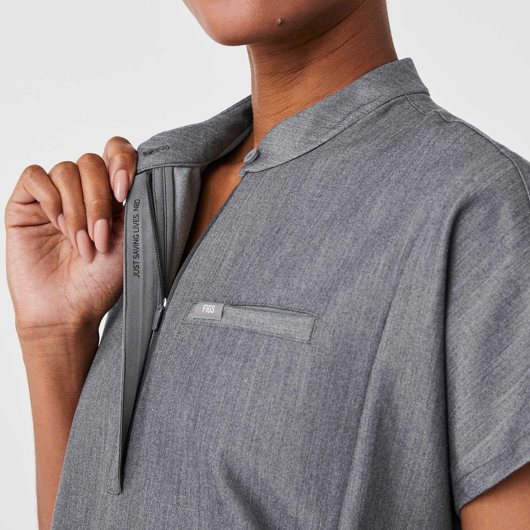 women's Graphite Montex - Mock Neck Scrub Top - Image 5