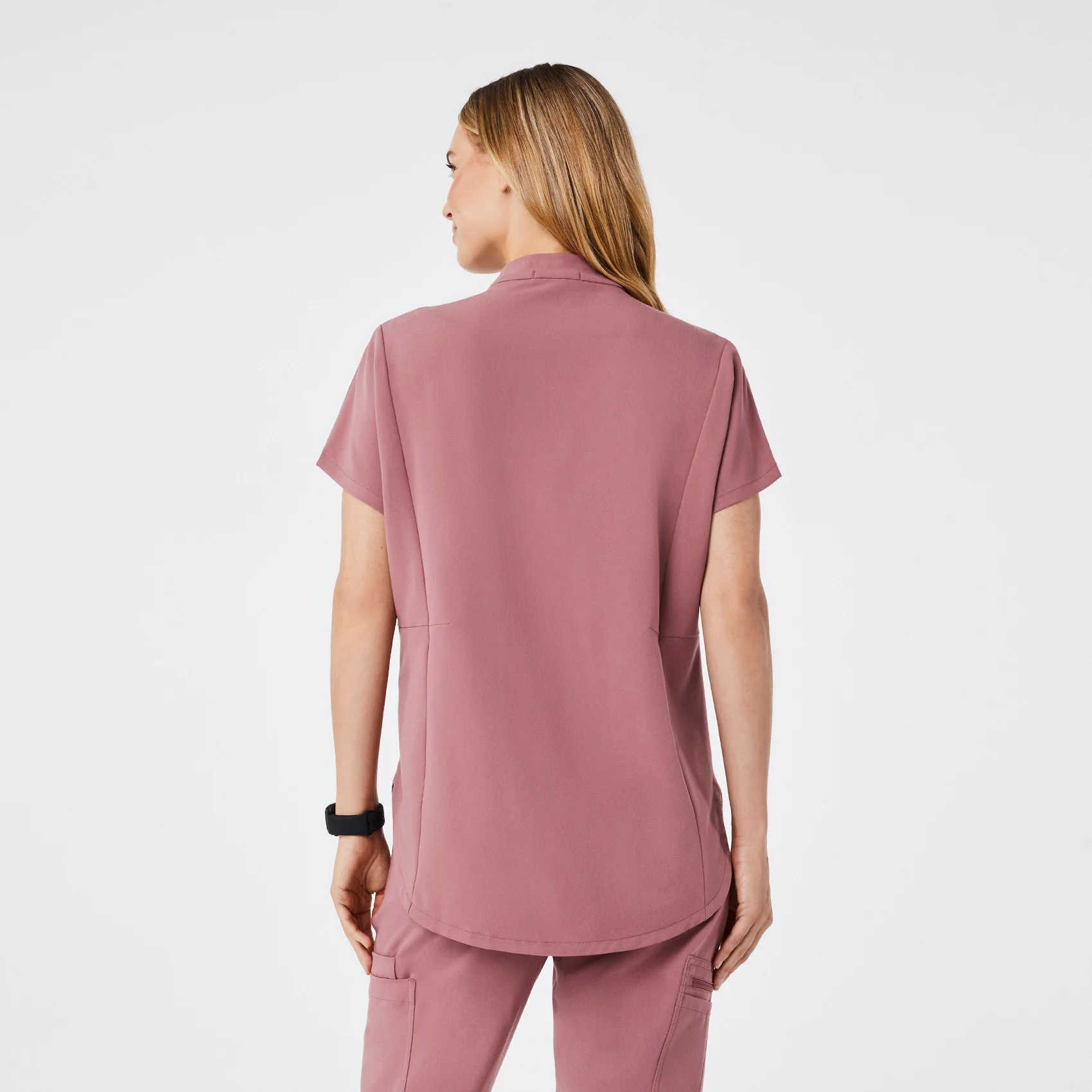 women's Mauve Montex - Mock Neck Scrub Top - Image 4