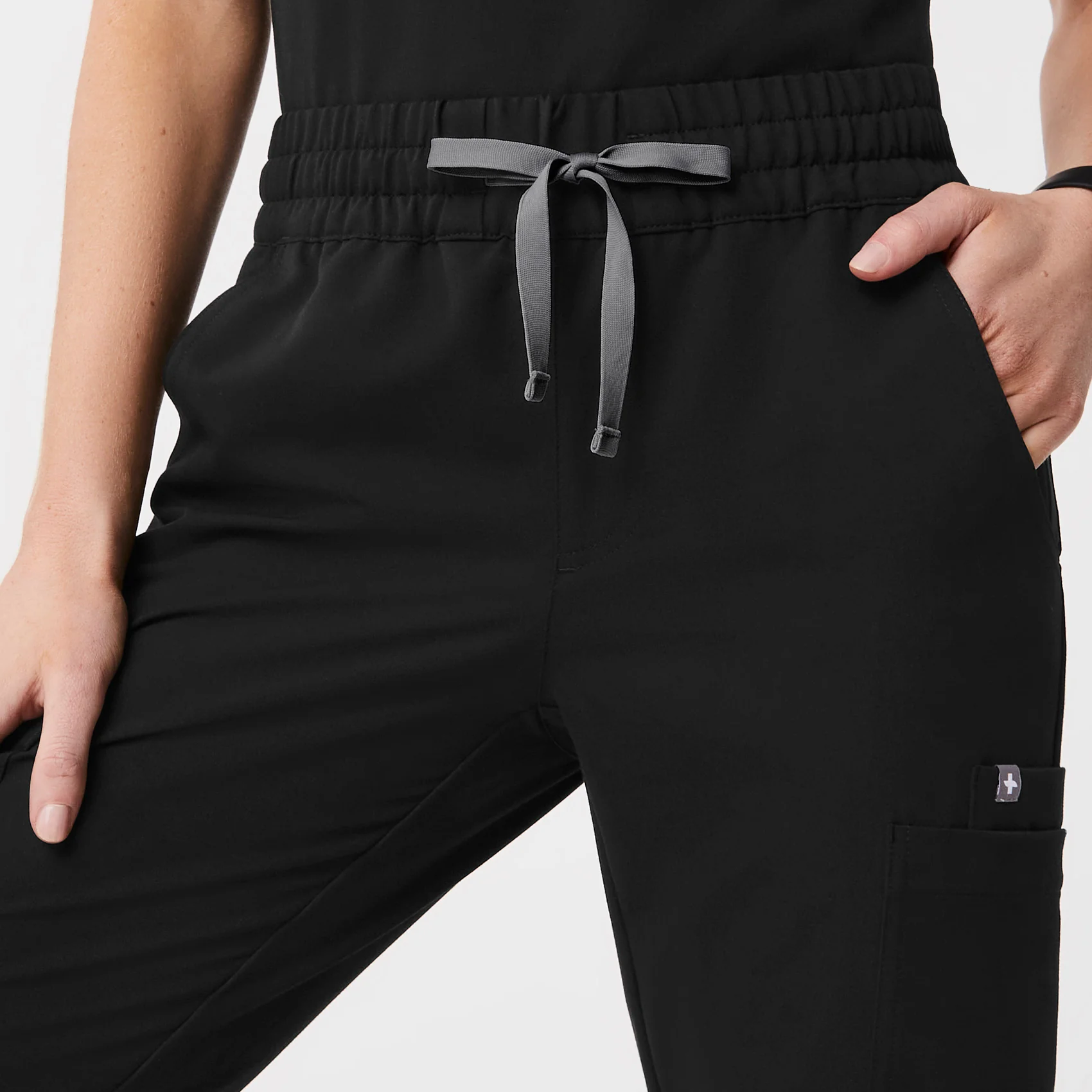 women's Black Uman Relaxed - Petite Jogger Scrub Pants - Image 6